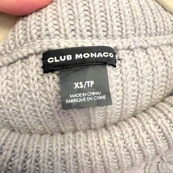 Club Monaco Cropped Cable Knit Fisherman Sweater - Picture 3 of 3